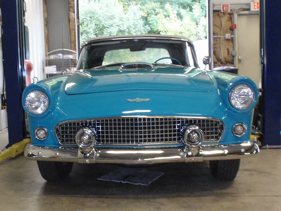 classic car restoration blue