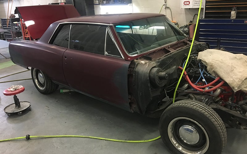 1965 Chevy Chevelle with no hood or fenders